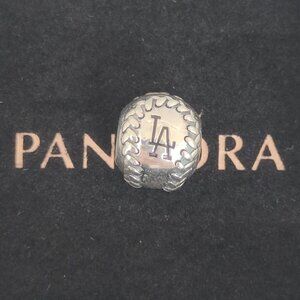 Pandora Los Angeles Dodgers Engraved Baseball Charm S925 Silver with box